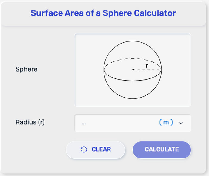 Surface Area of a Sphere Calculator